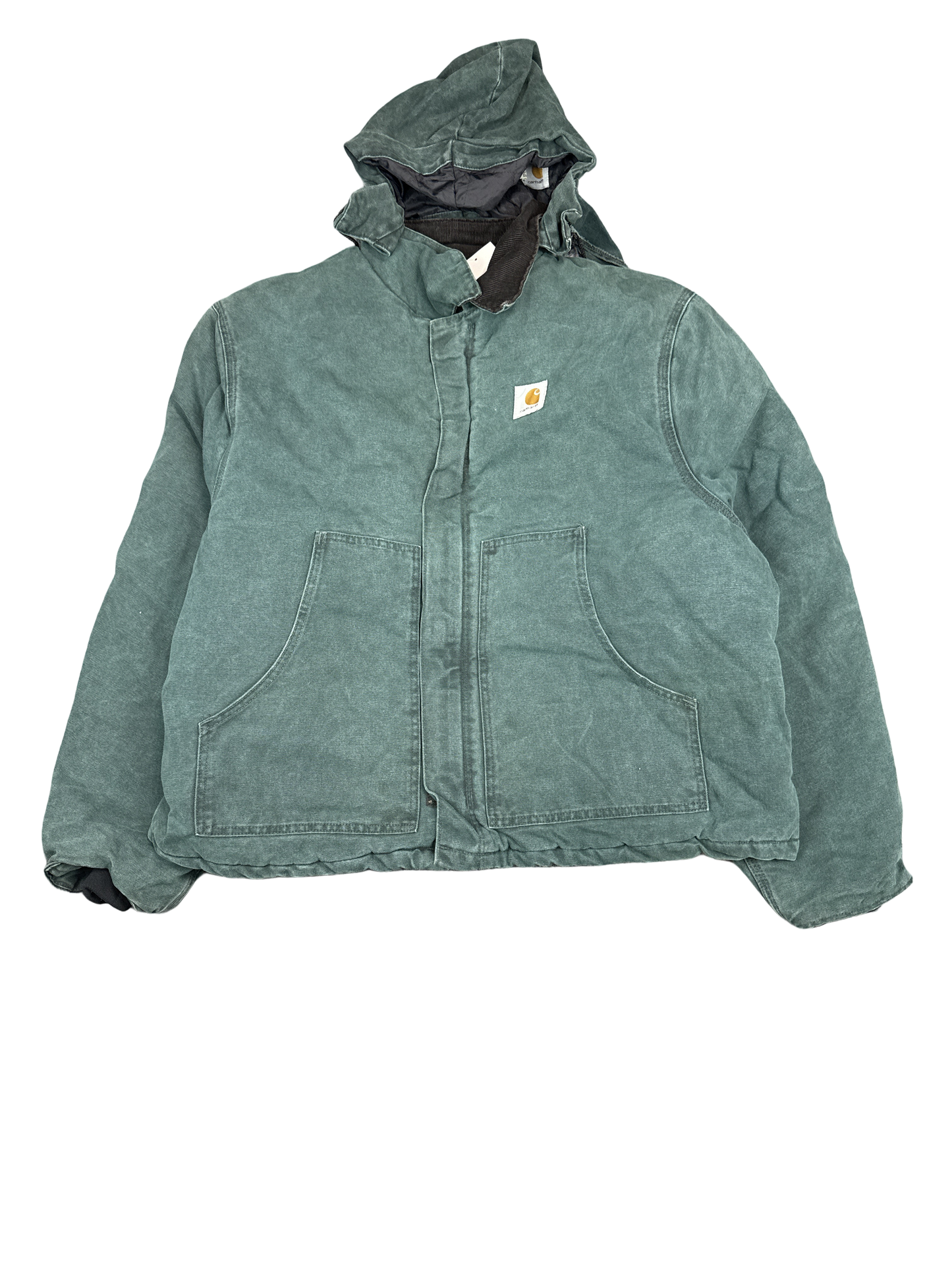 Carhartt Green Canvas Hooded Work Jacket (2XL)