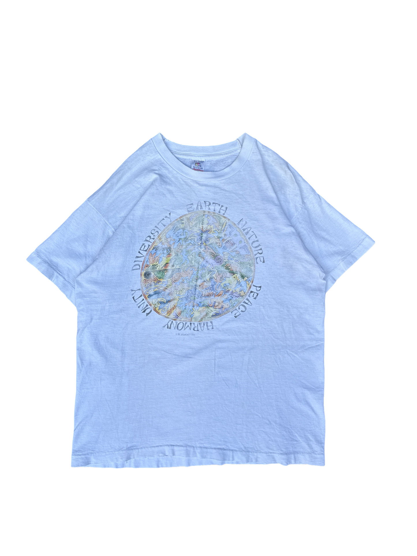 1990s Fruit of the Loom Earth Peace Unity Graphic Tee (XL)