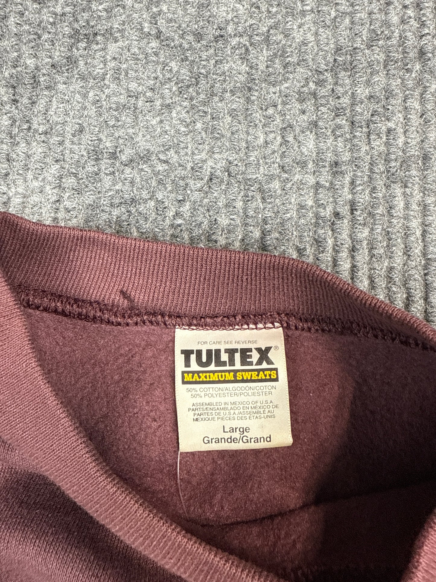 Tultex Burgundy Crewneck Sweatshirt (L)