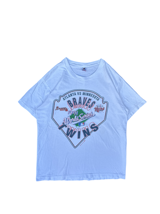 1991 MLB Braves vs Twins World Series Graphic Tee (XL)