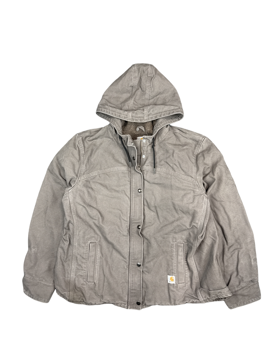 Carhartt Sherpa-Lined Canvas Hooded Jacket (XL)