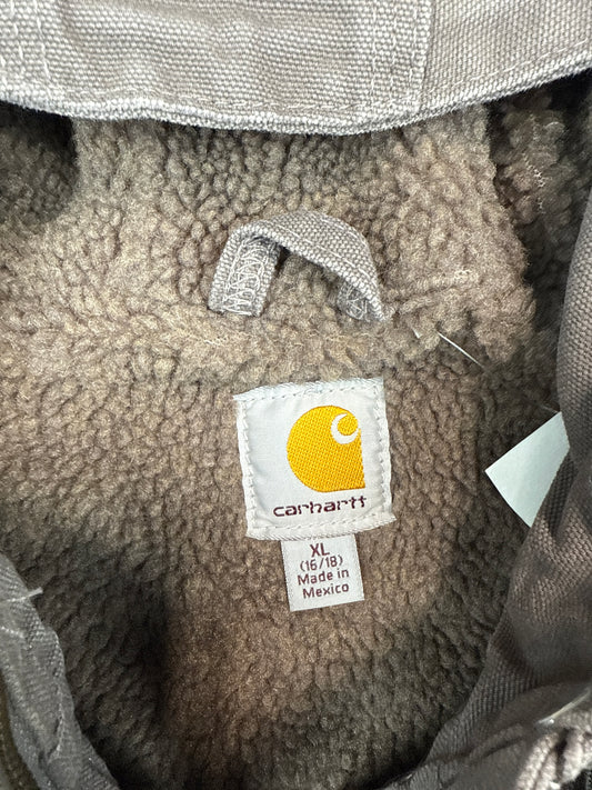 Carhartt Sherpa-Lined Canvas Hooded Jacket (XL)