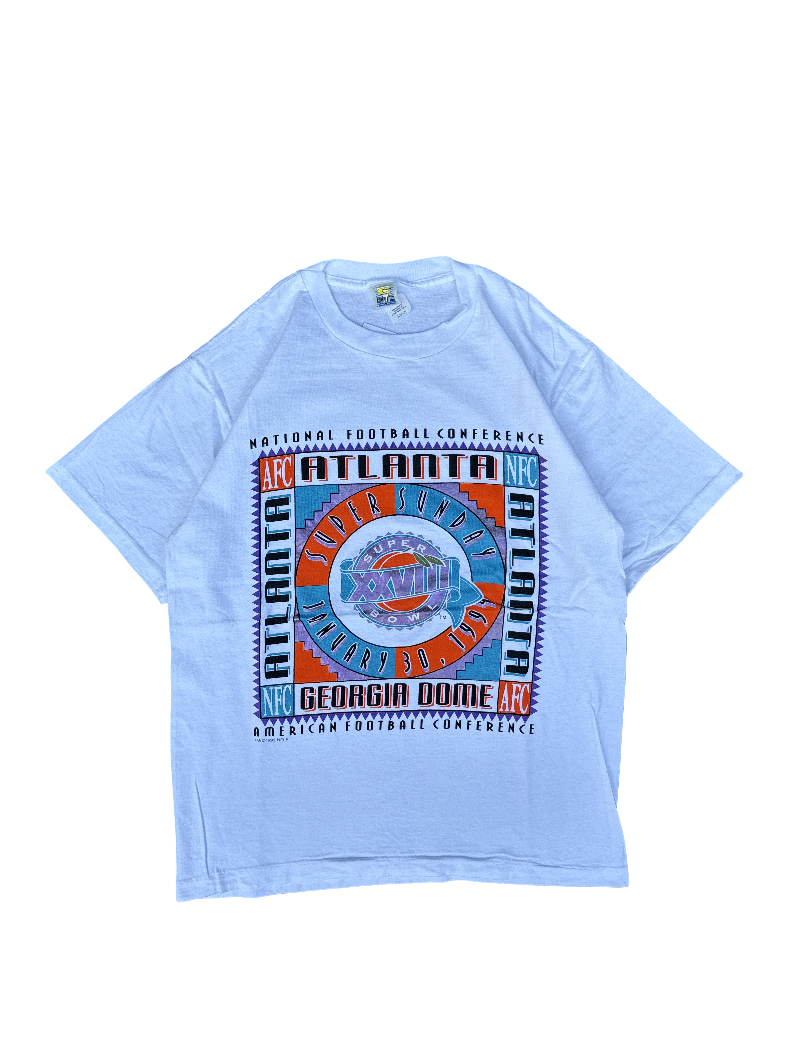 1994 Super Bowl XXVIII Atlanta Georgia Dome Graphic Tee (L)