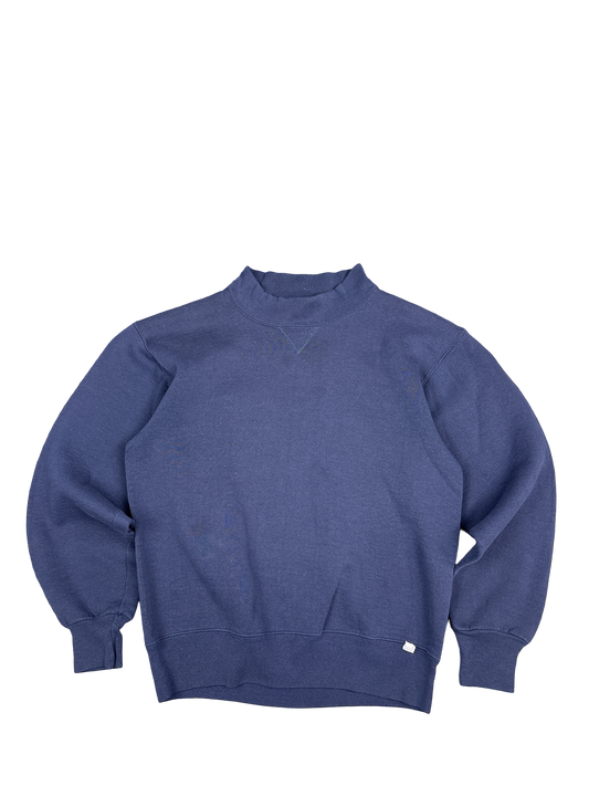 1990s Russell Athletic Navy Crewneck Sweatshirt (M)
