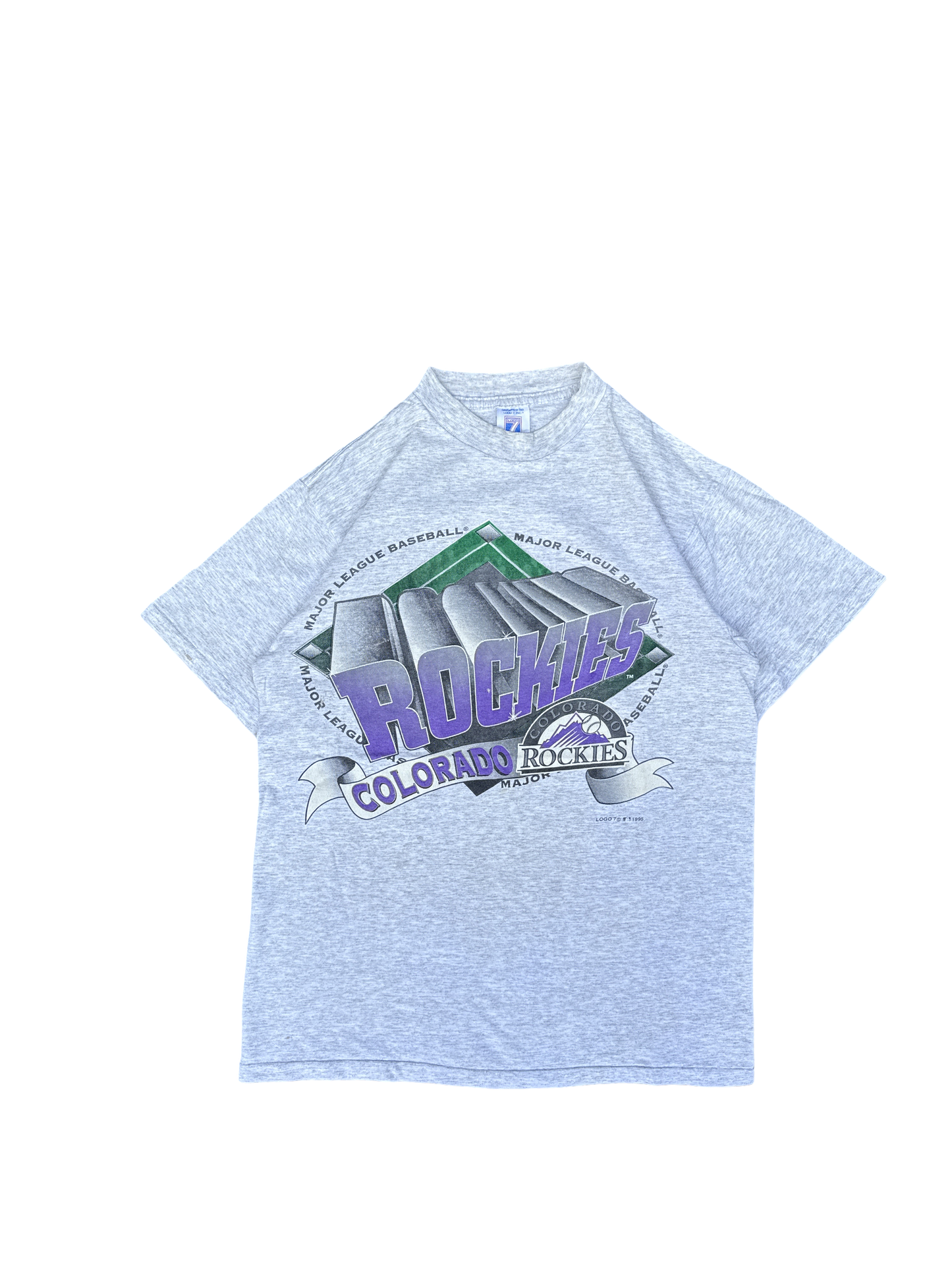 1990s Colorado Rockies MLB Logo 7 Graphic Tee (M)