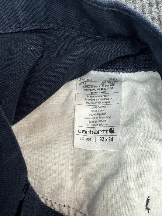 Carhartt Navy Cotton Work Pants (32x34)