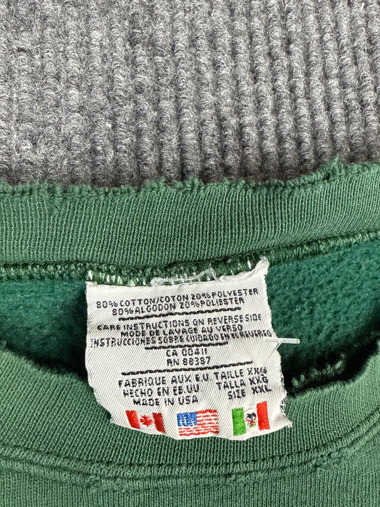 1990s Adidas Trefoil Green Sweatshirt (XXL)