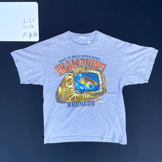 1990s Denver Broncos Super Bowl Champions Graphic Tee (2XL)