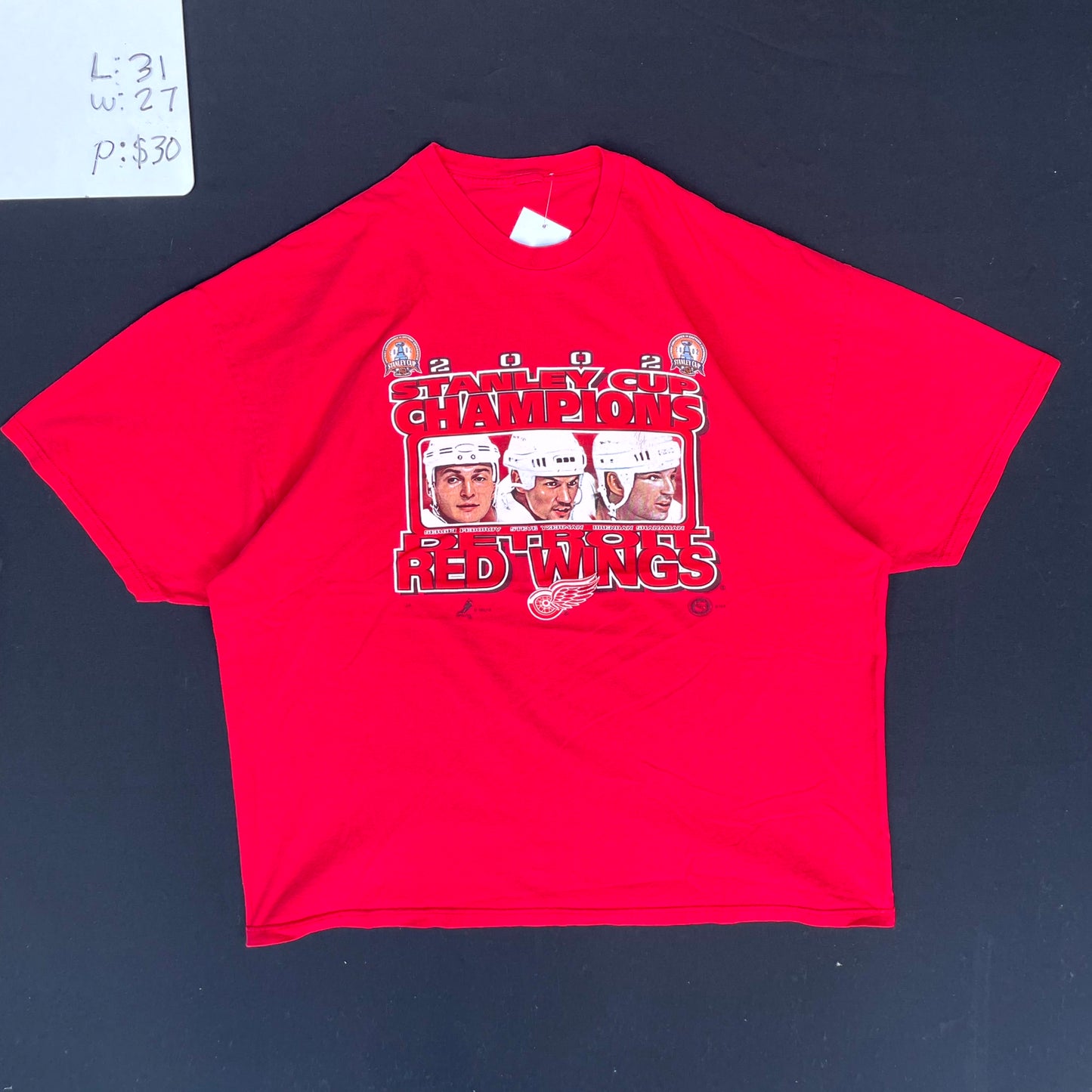 2002 Detroit Red Wings Stanley Cup Champions Graphic Tee (2XL)