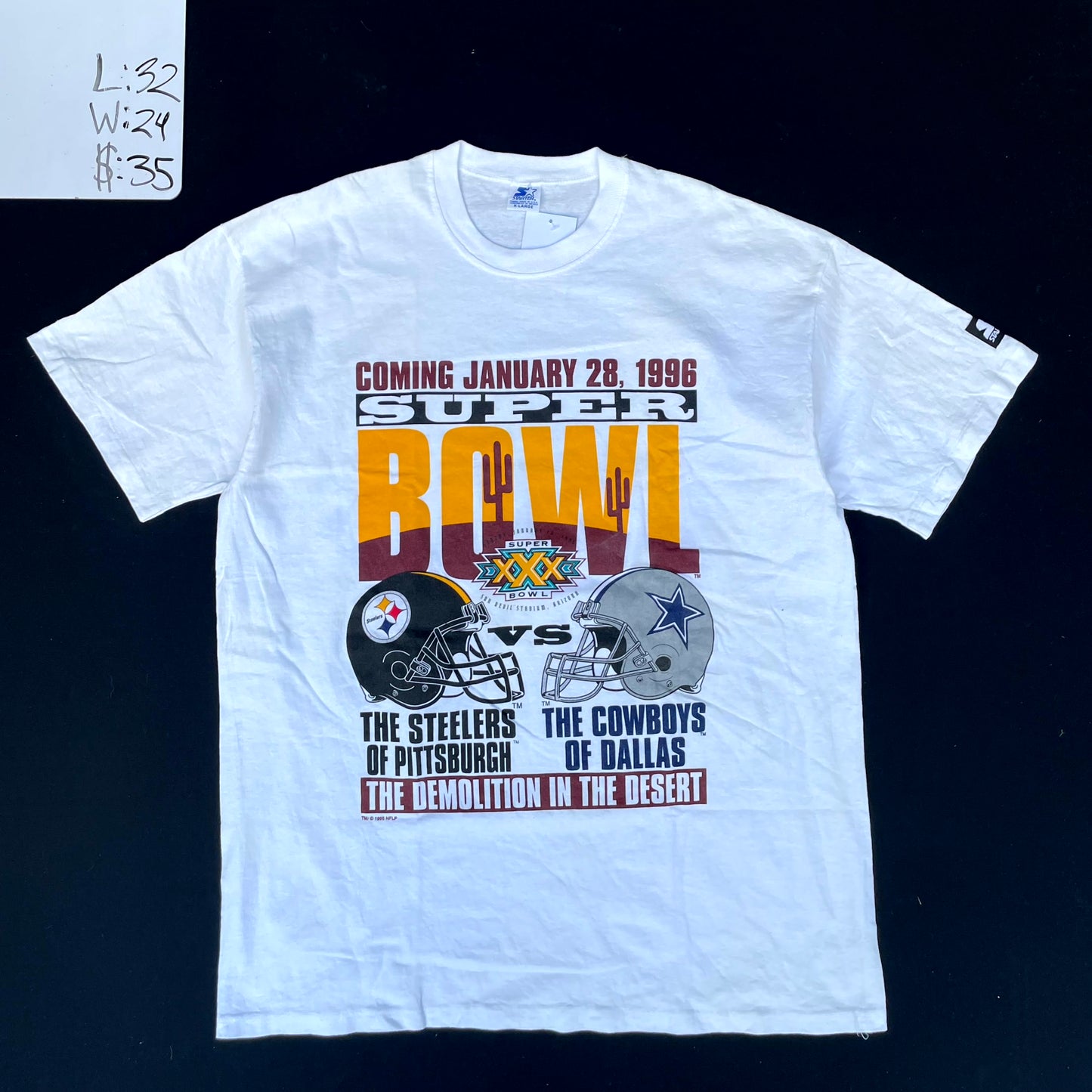 1996 Super Bowl XXX Steelers vs Cowboys Graphic Tee (2XL)