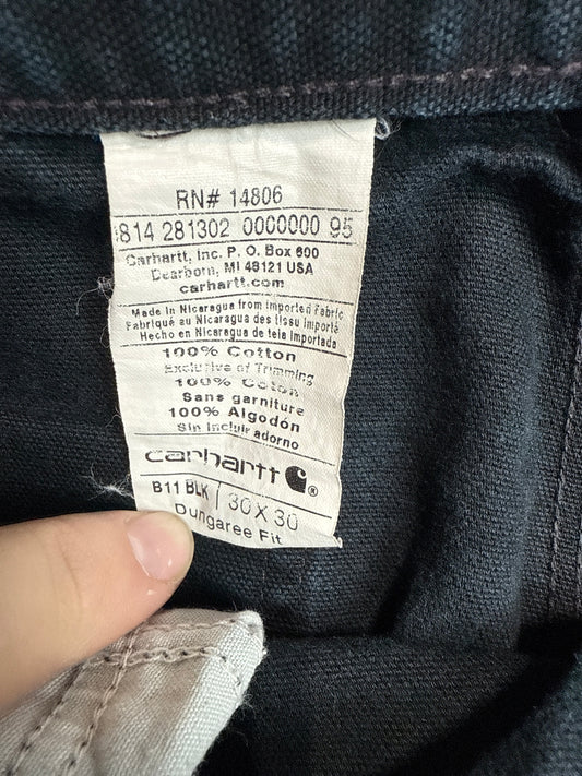 Carhartt B11 Black Dungaree Fit Work Pants (30x30)