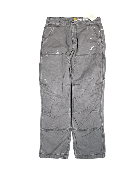 Carhartt Relaxed Fit Gray Work Pants (33x30)