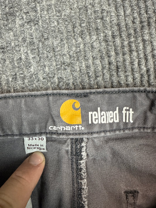 Carhartt Relaxed Fit Gray Work Pants (33x30)