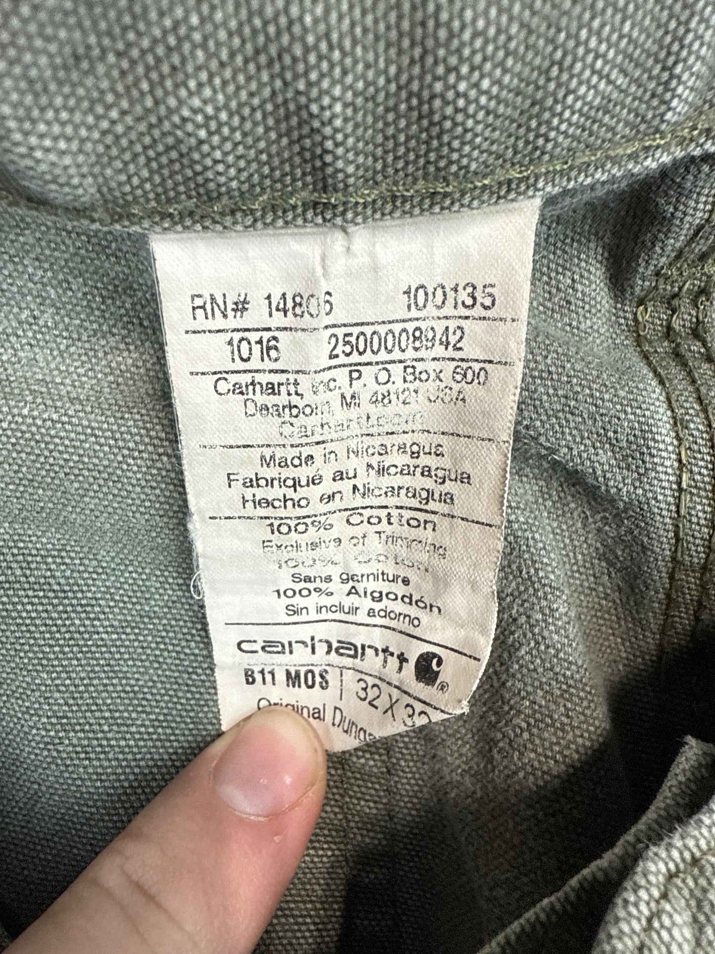 Carhartt B11 Original Dungaree Work Pants (32x32)