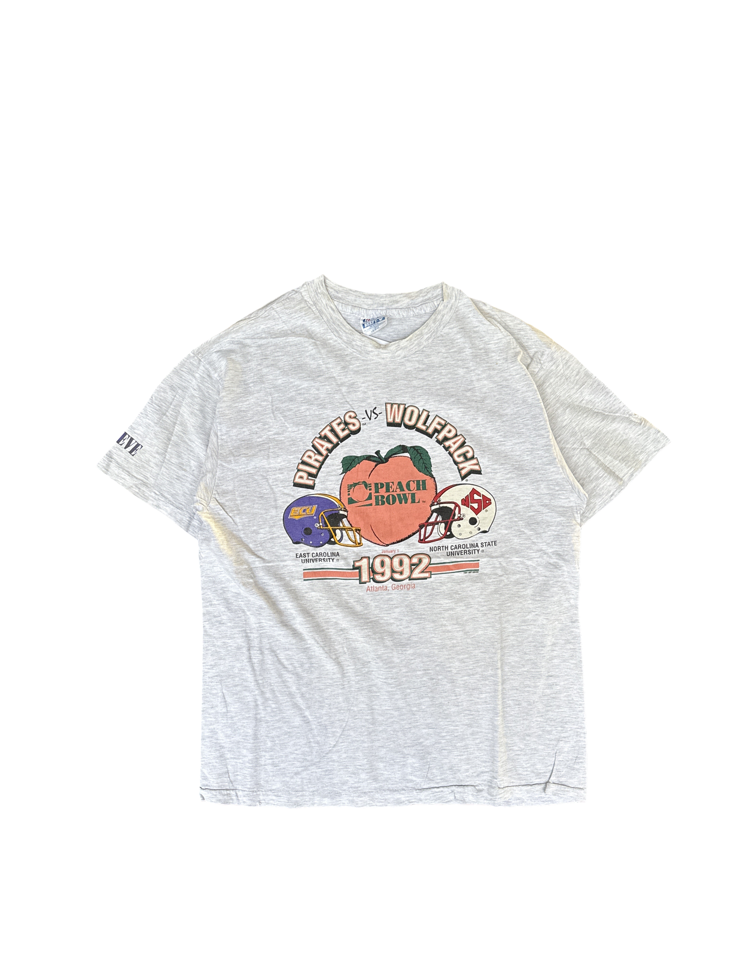1992 Peach Bowl Pirates vs Wolfpack Hanes Graphic Tee (L)