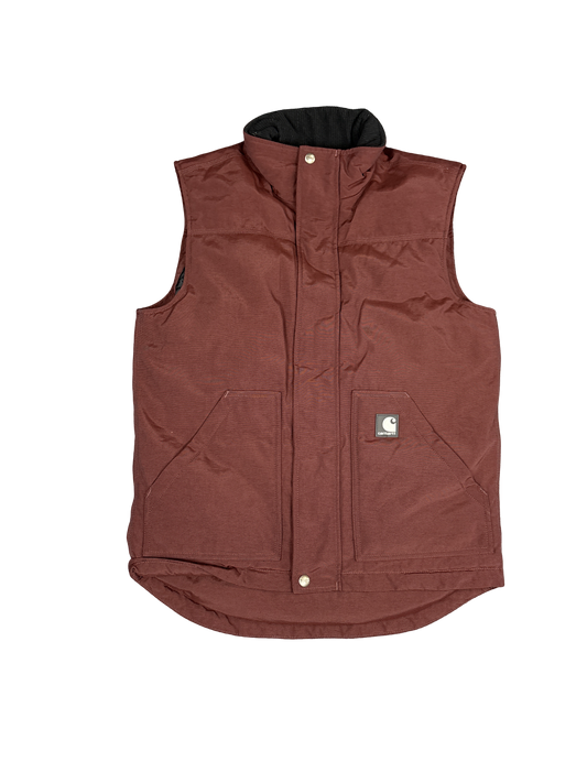 Carhartt Maroon Duck Canvas Work Vest (S)