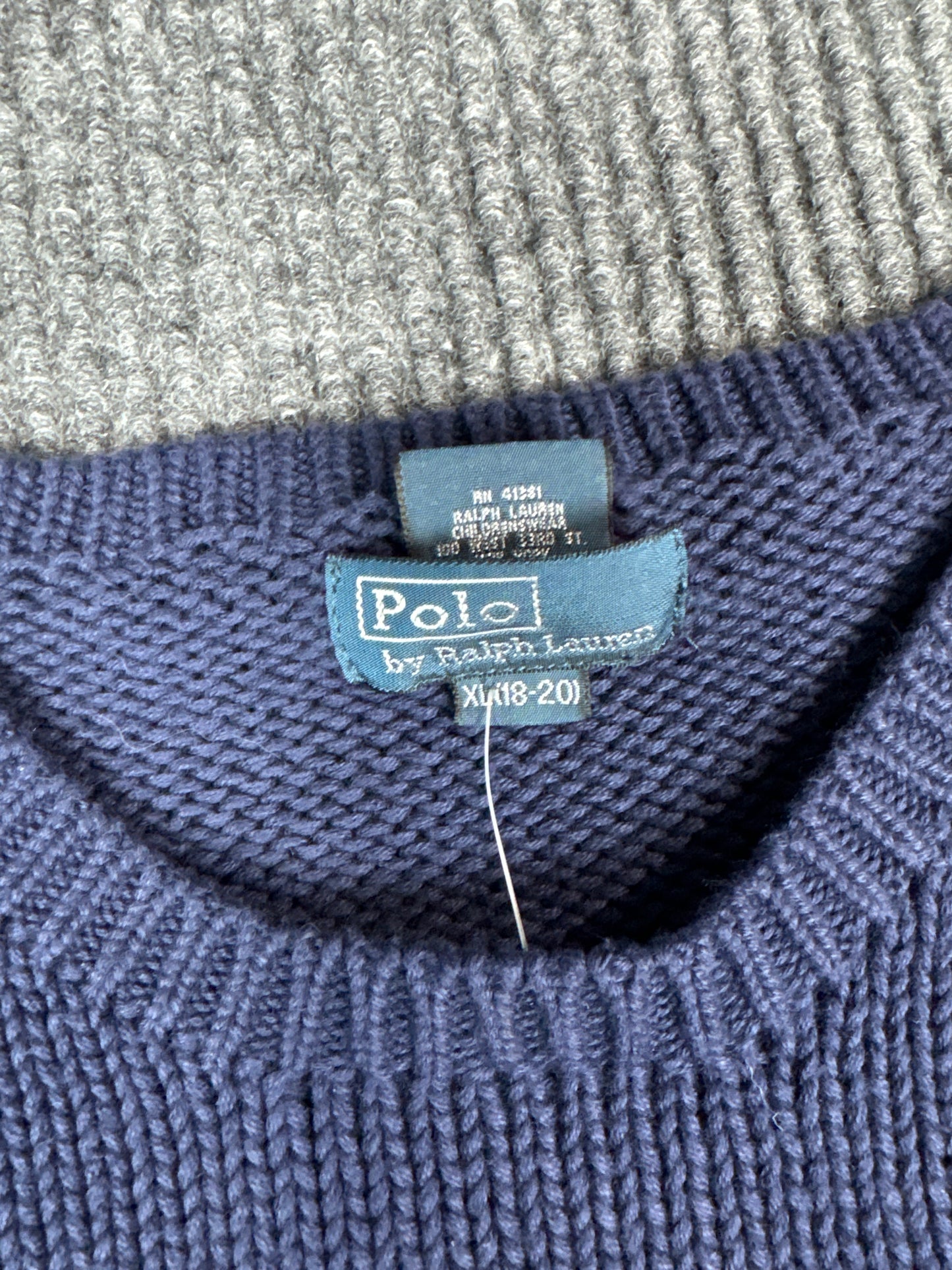 Polo Ralph Lauren Navy Knit Pullover Sweater (XL)
