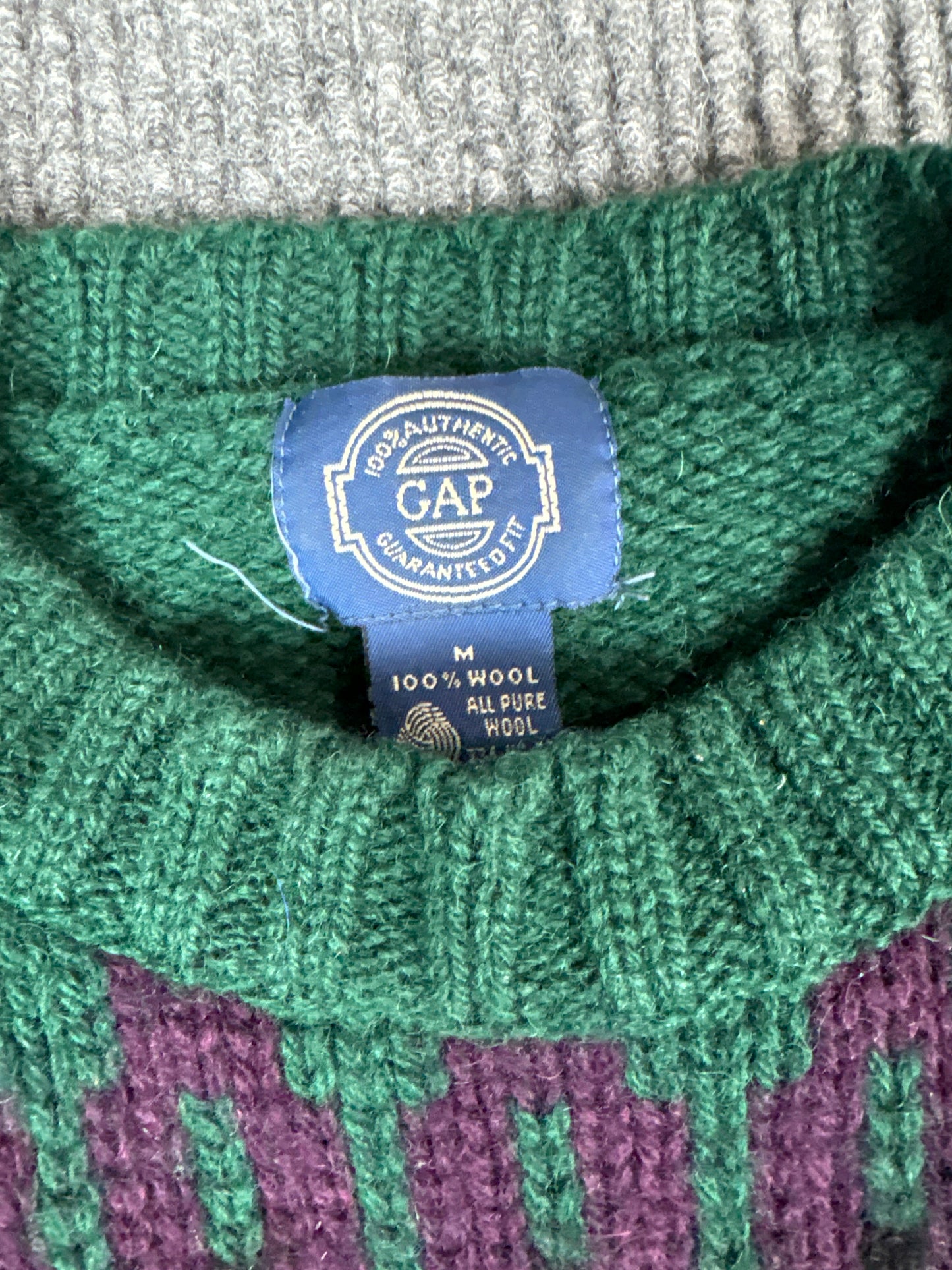 1990s GAP Wool Nordic Knit Sweater (M)