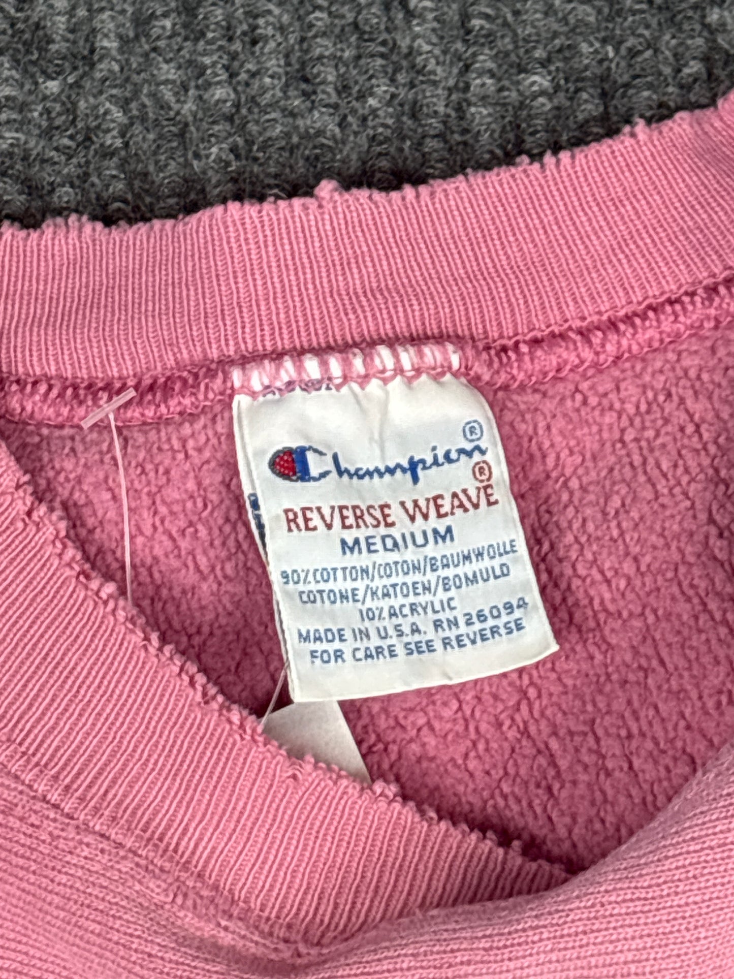 Champion Reverse Weave Pink Crewneck Sweatshirt (M)