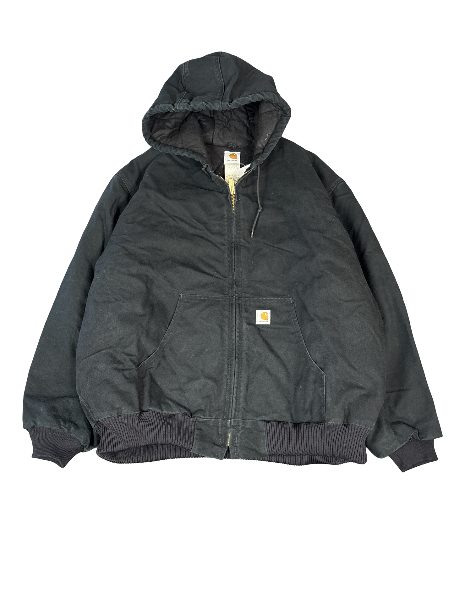 Carhartt J140 Black Duck Quilted Lined Hooded Jacket (3XL)