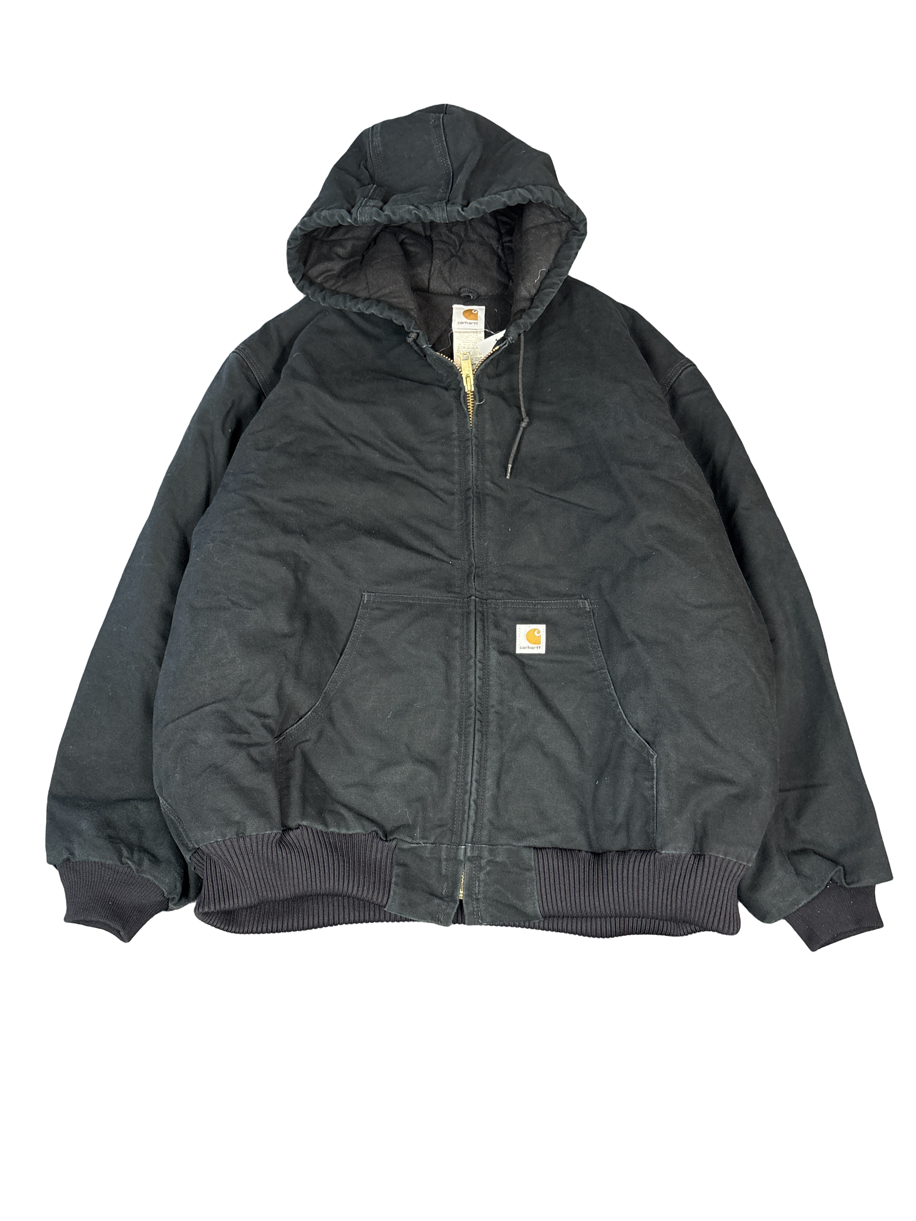 Carhartt J140 Black Duck Quilted Lined Hooded Jacket (3XL)