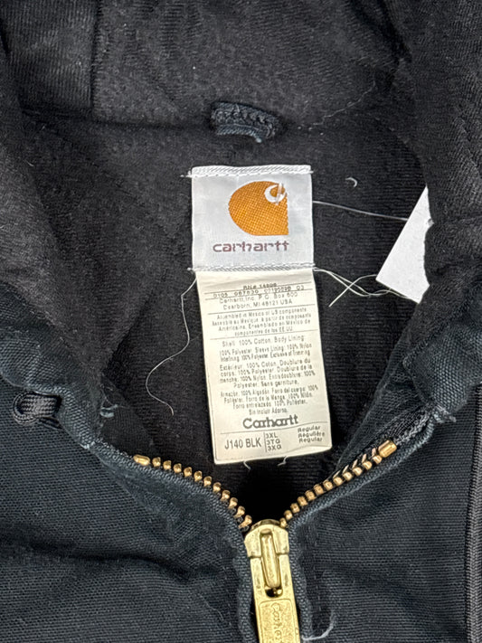 Carhartt J140 Black Duck Quilted Lined Hooded Jacket (3XL)