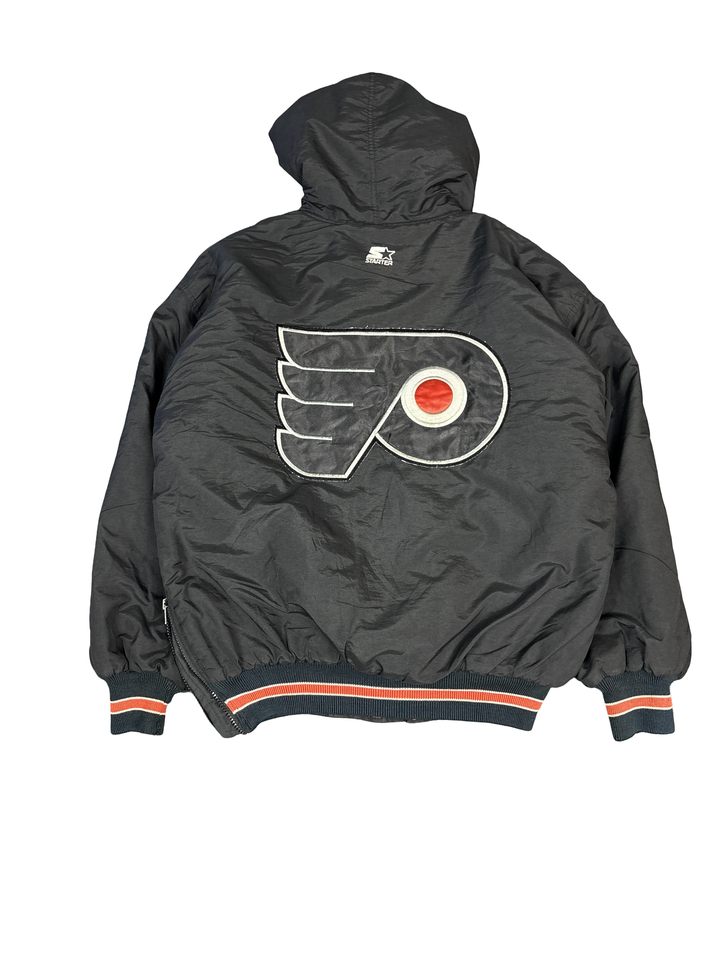 1990s Starter NHL Philadelphia Flyers Hooded Jacket (2XL)