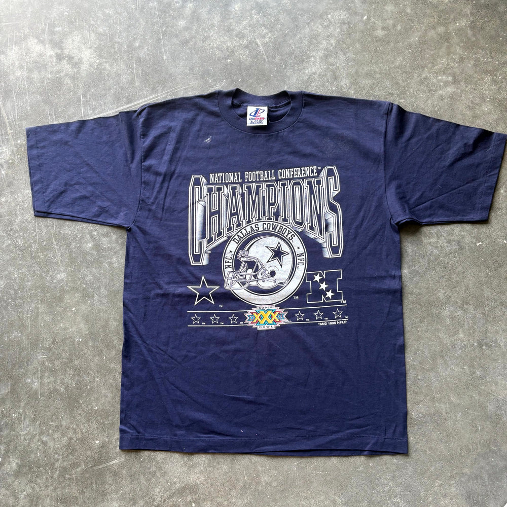 1990s Dallas Cowboys NFC Champions Logo Athletic Tee (XL)