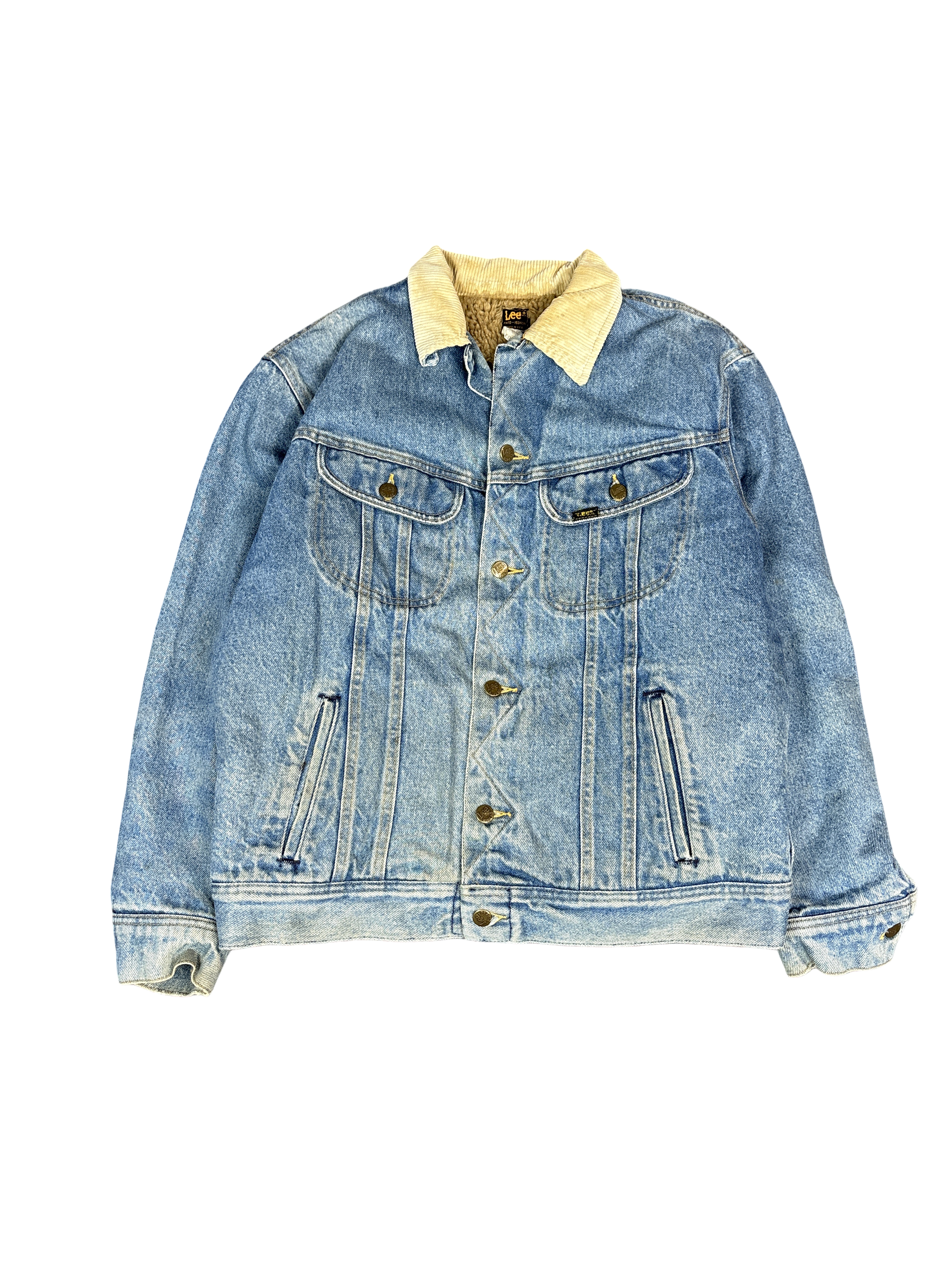 1980s Lee Sherpa Lined Denim Jacket (M)