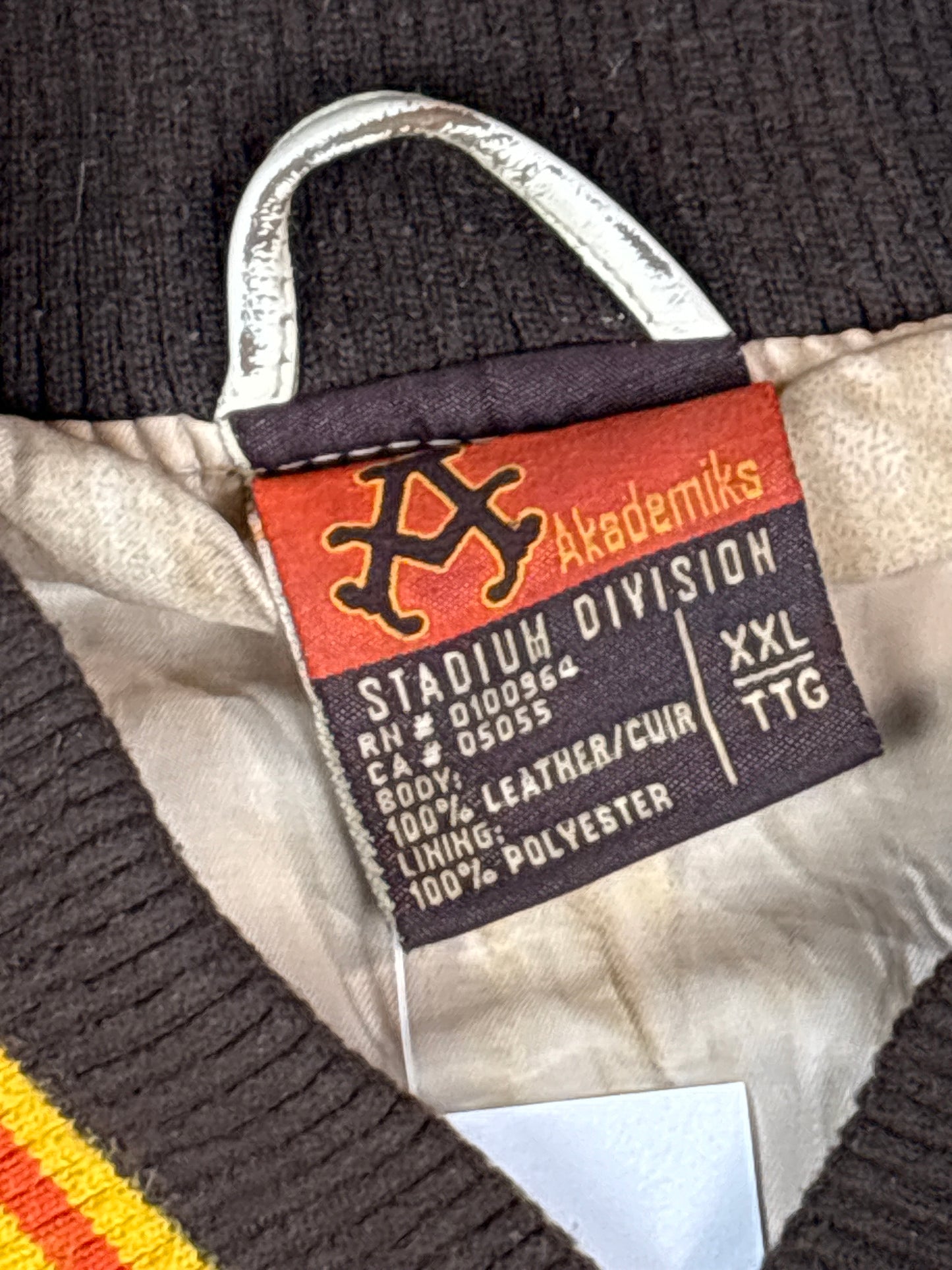 Y2K Akademiks Stadium Division Leather Varsity Jacket (XXL)