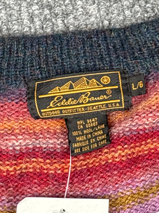 Eddie Bauer Wool Southwestern Pattern Cardigan (L)