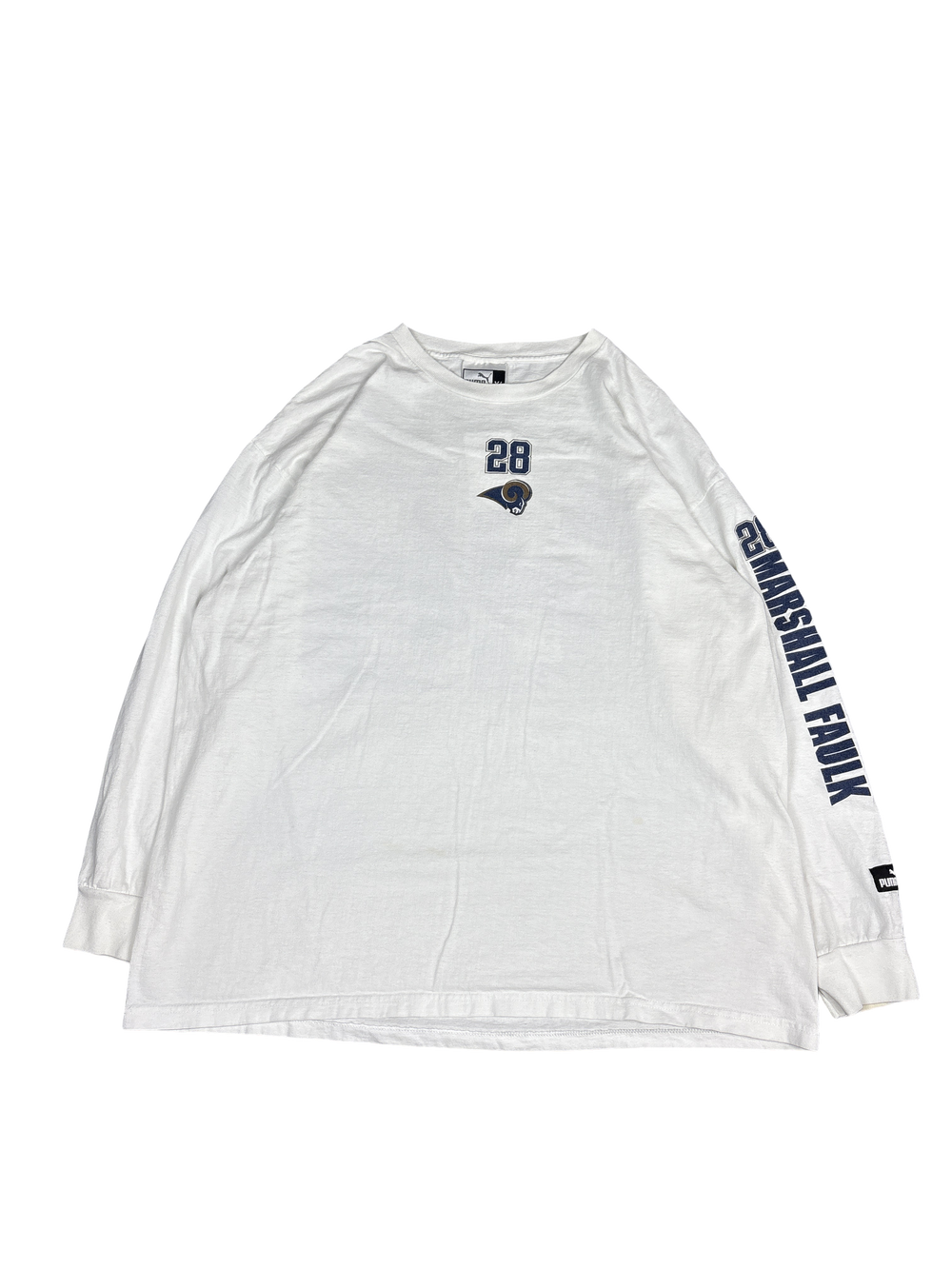 1990s Puma Marshall Faulk Rams Long Sleeve Tee (XL)