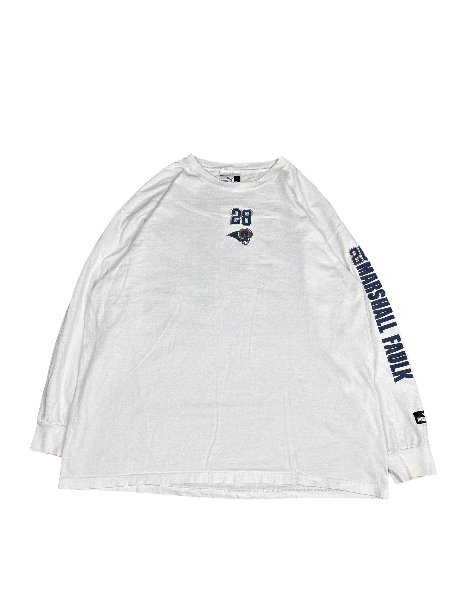 1990s Puma Marshall Faulk Rams Long Sleeve Tee (XL)