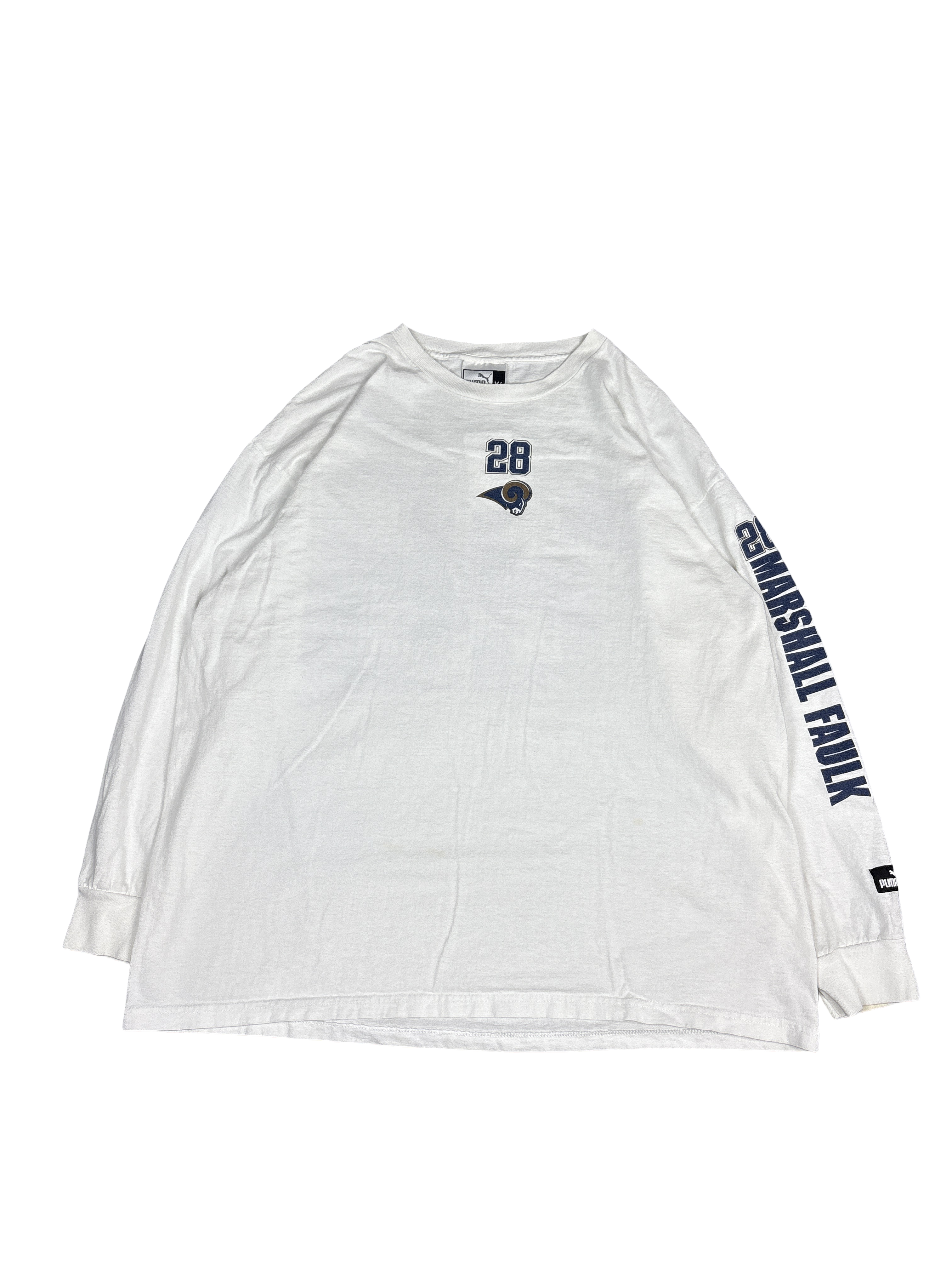 1990s Puma Marshall Faulk Rams Long Sleeve Tee (XL)