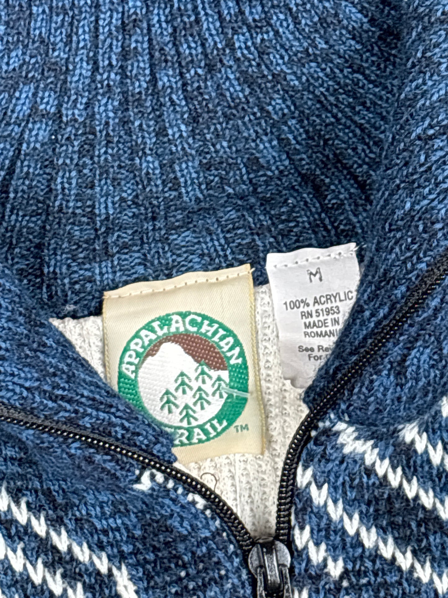 Appalachian Trail Geometric Knit Zip Pullover (M)