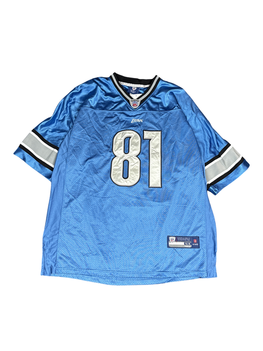 2000s Reebok NFL Detroit Lions #81 Johnson Football Jersey (2XL)
