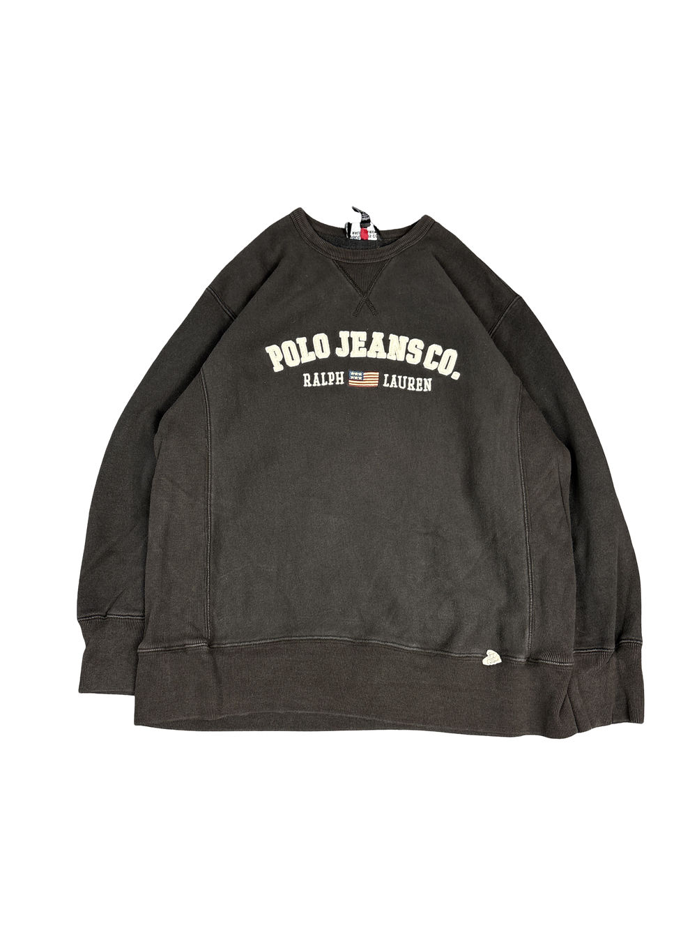1990s Polo Jeans Co. Ralph Lauren Flag Logo Sweatshirt (L)