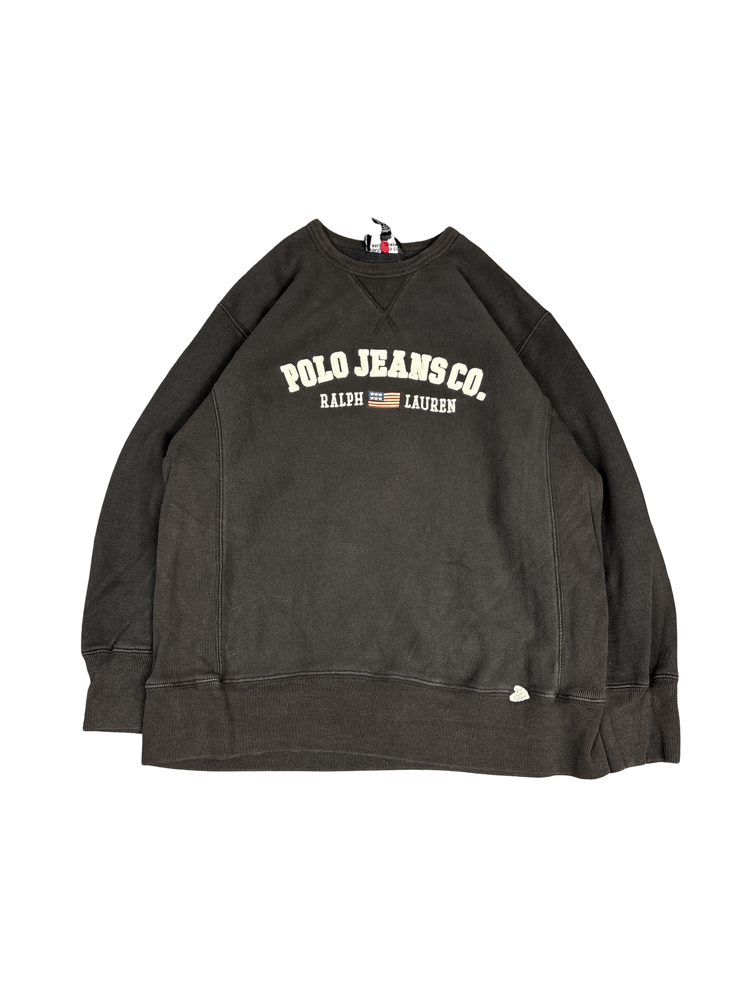 1990s Polo Jeans Co. Ralph Lauren Flag Logo Sweatshirt (L)