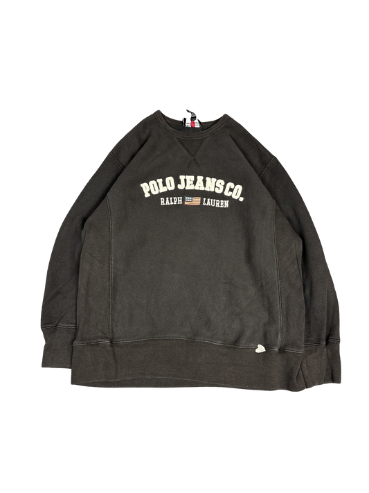1990s Polo Jeans Co. Ralph Lauren Flag Logo Sweatshirt (L)