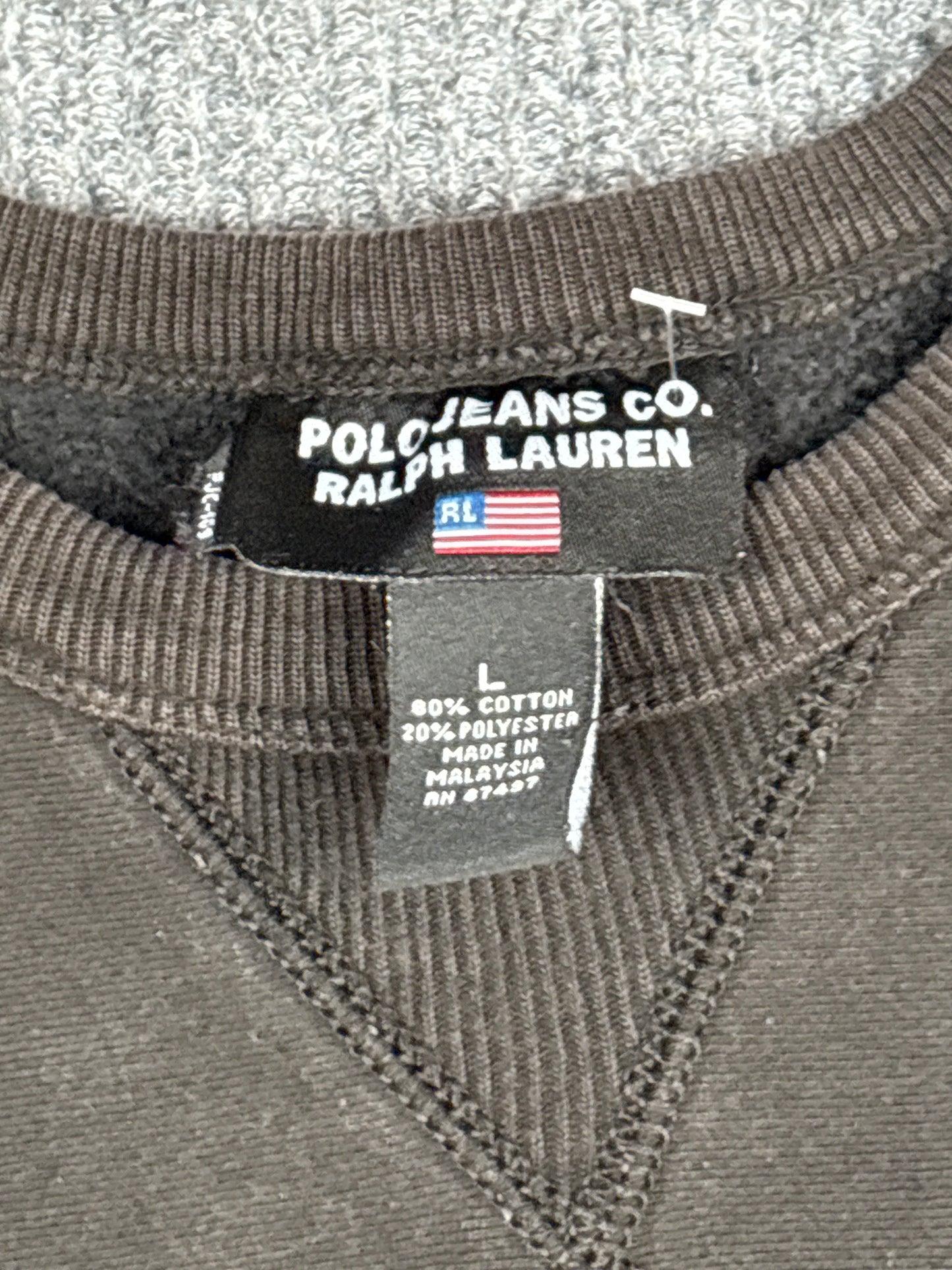 1990s Polo Jeans Co. Ralph Lauren Flag Logo Sweatshirt (L)