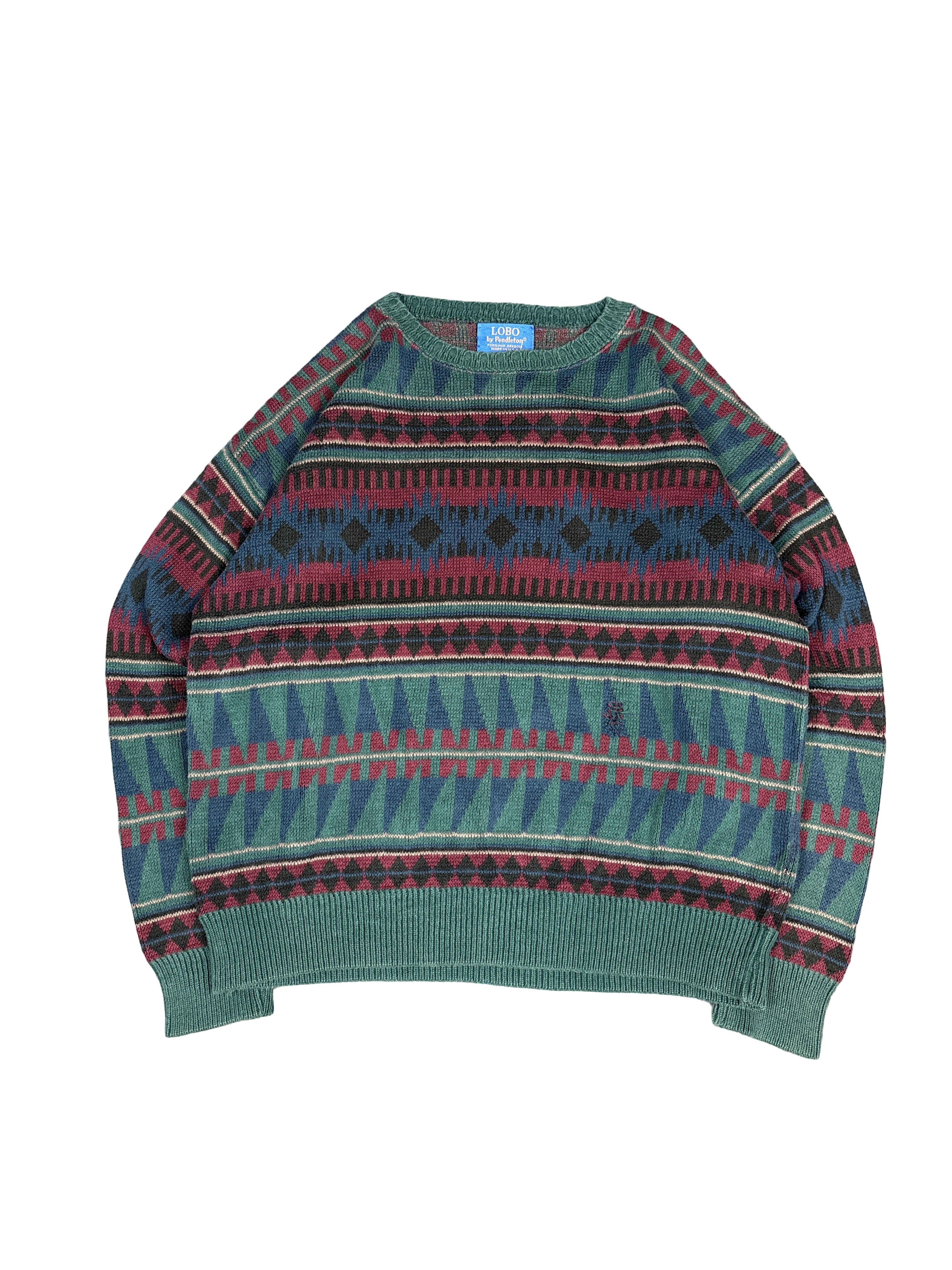 1990s Lobo by Pendleton Southwestern Knit Pullover (M)