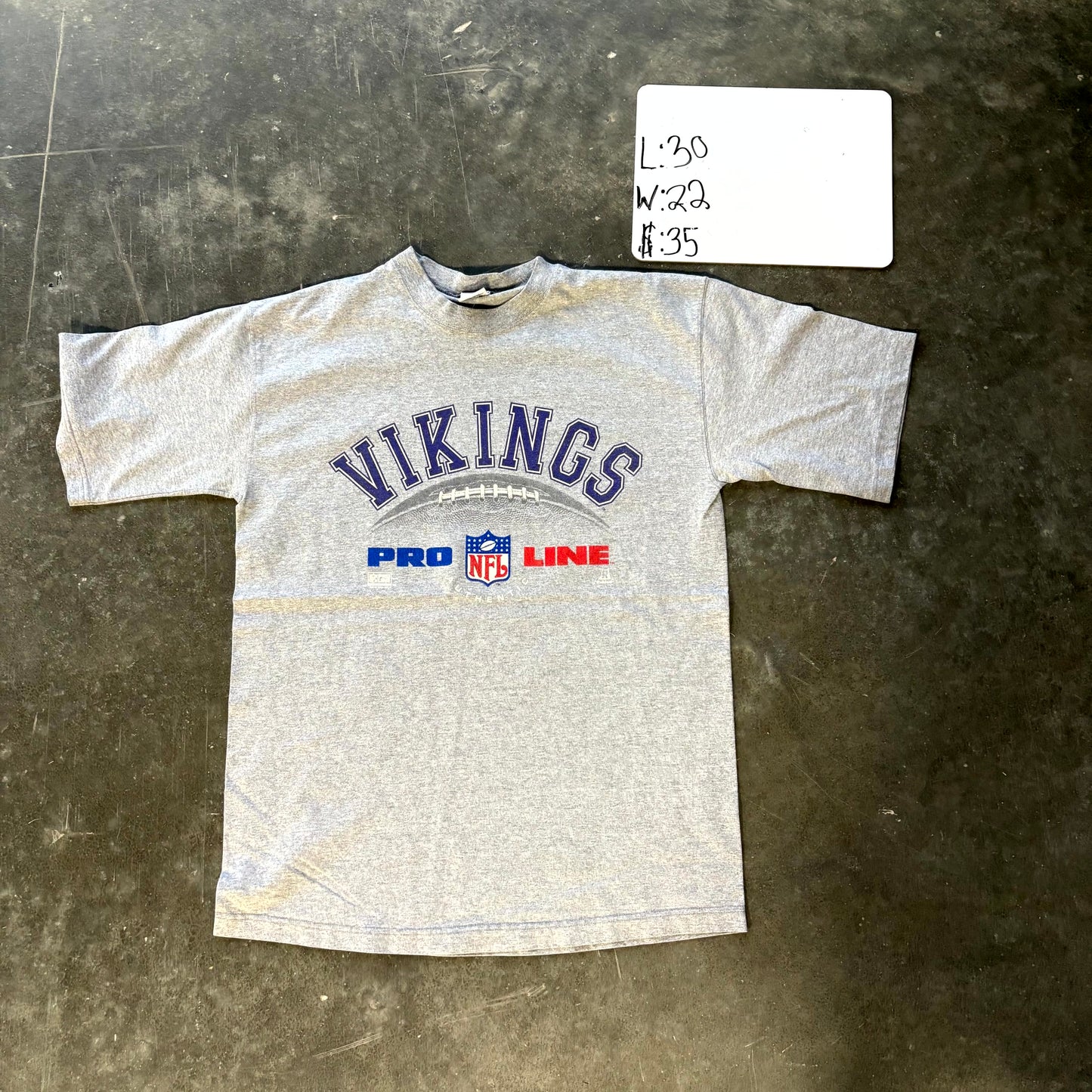 1990s NFL Pro Line Minnesota Vikings Riddell T-Shirt (XL)