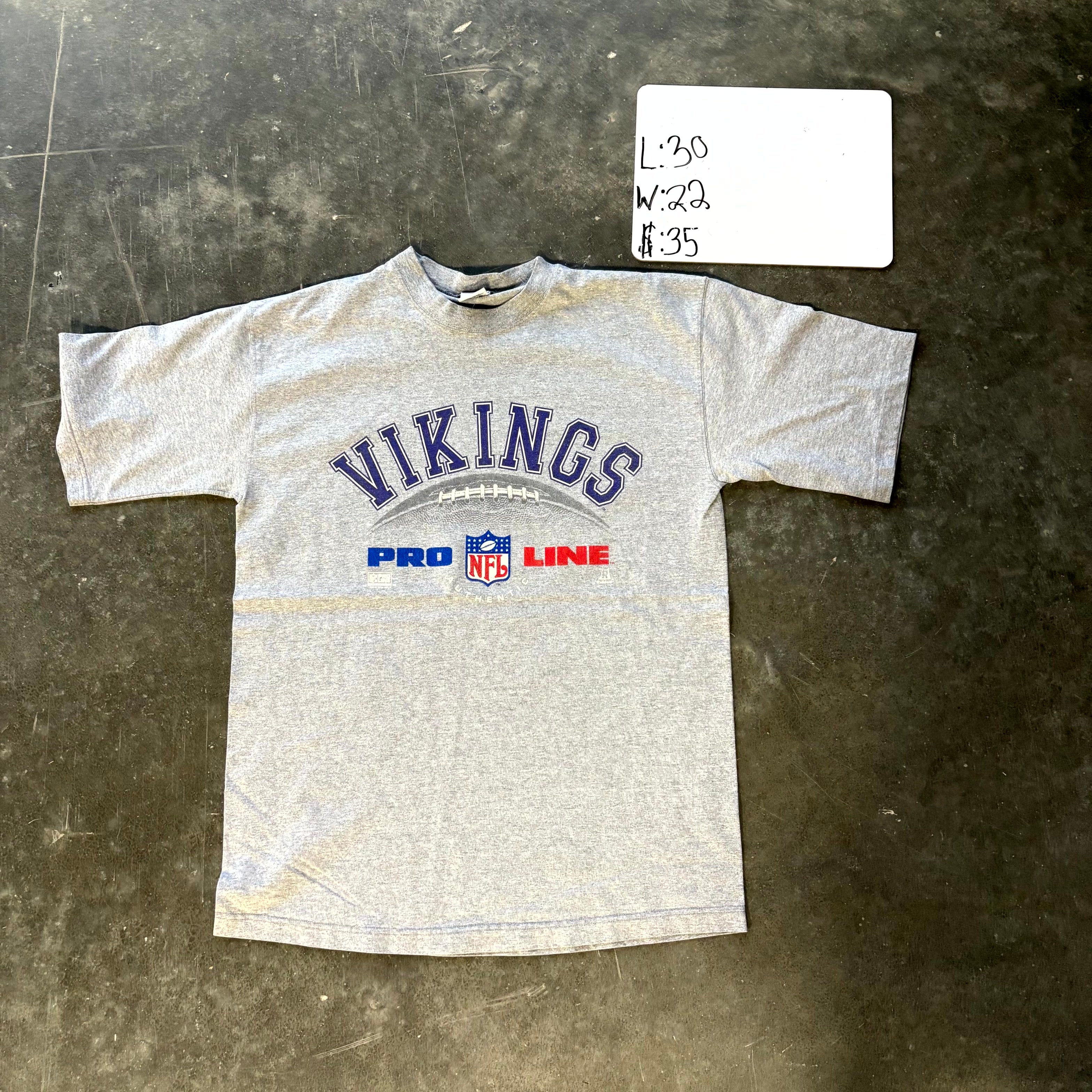 1990s NFL Pro Line Minnesota Vikings Riddell T-Shirt (XL)