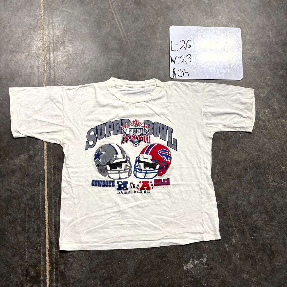 1993 Super Bowl XXVII Cowboys vs. Bills Graphic Tee (L)
