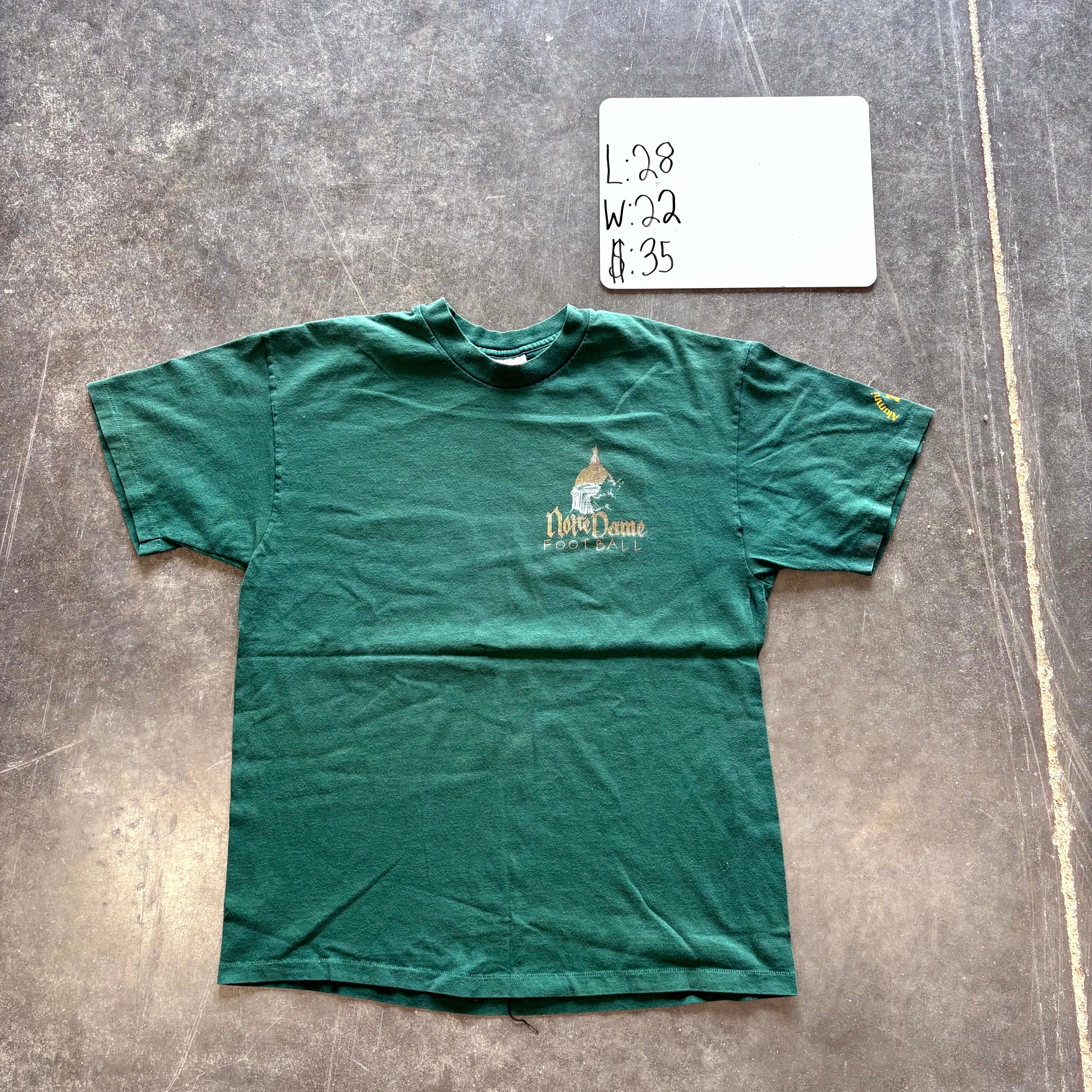 1990s Notre Dame Fighting Irish Football Graphic T-Shirt (L)