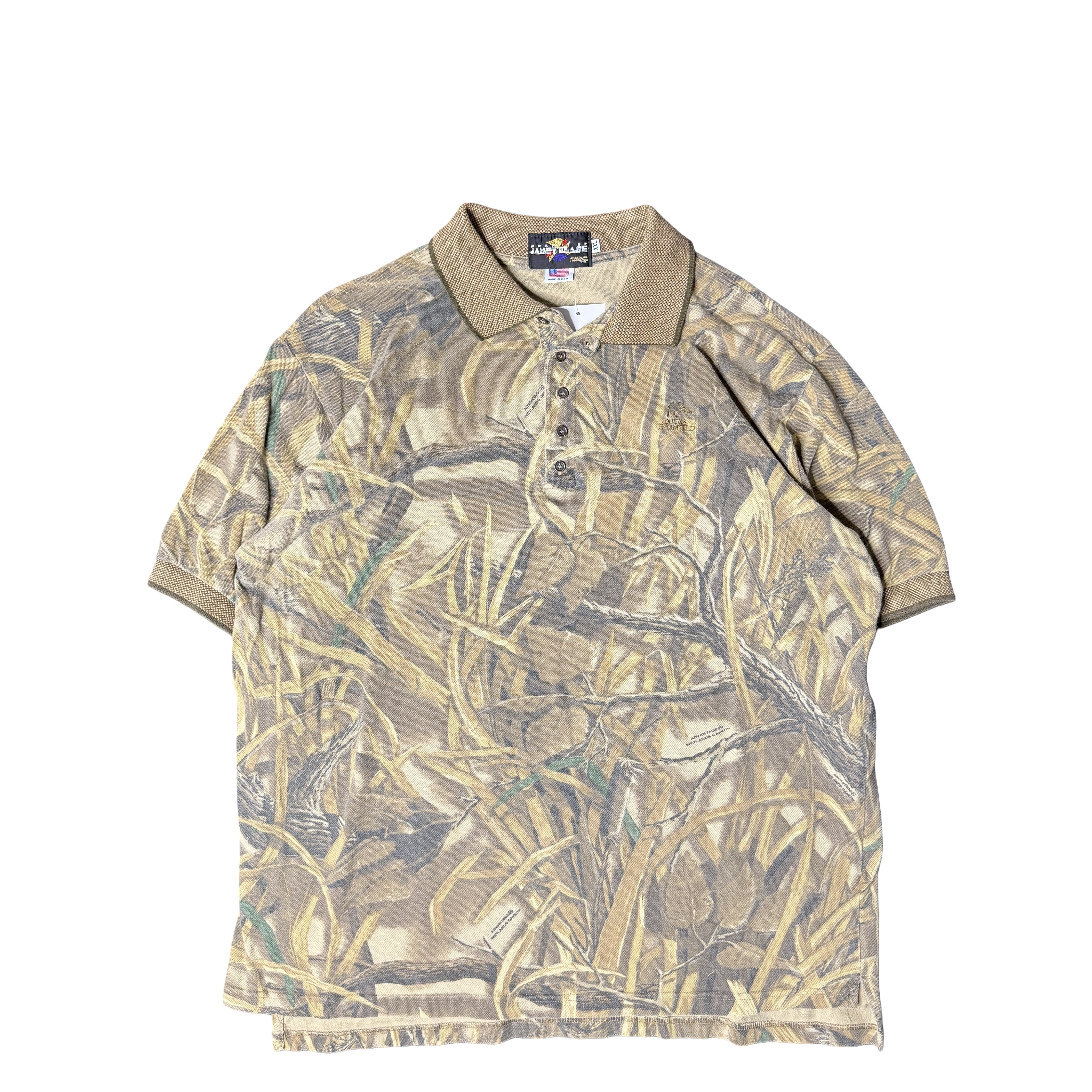 1990s Camo Hunting Polo Shirt (2XL)