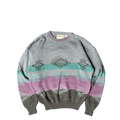 1990s Campus Geometric Knit Pullover Sweater (L)