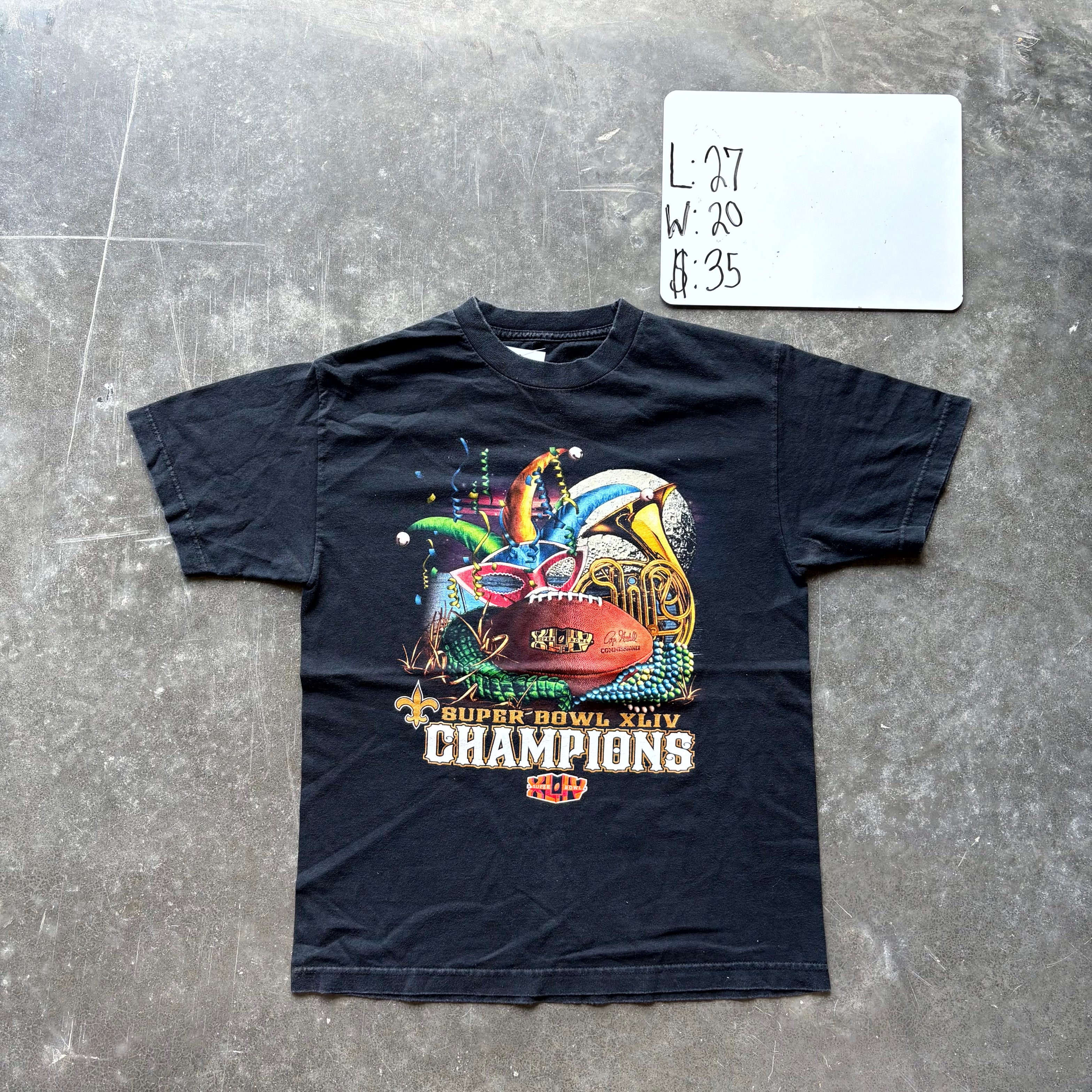 2010 Super Bowl XLIV Champions Mardi Gras Tee (M)