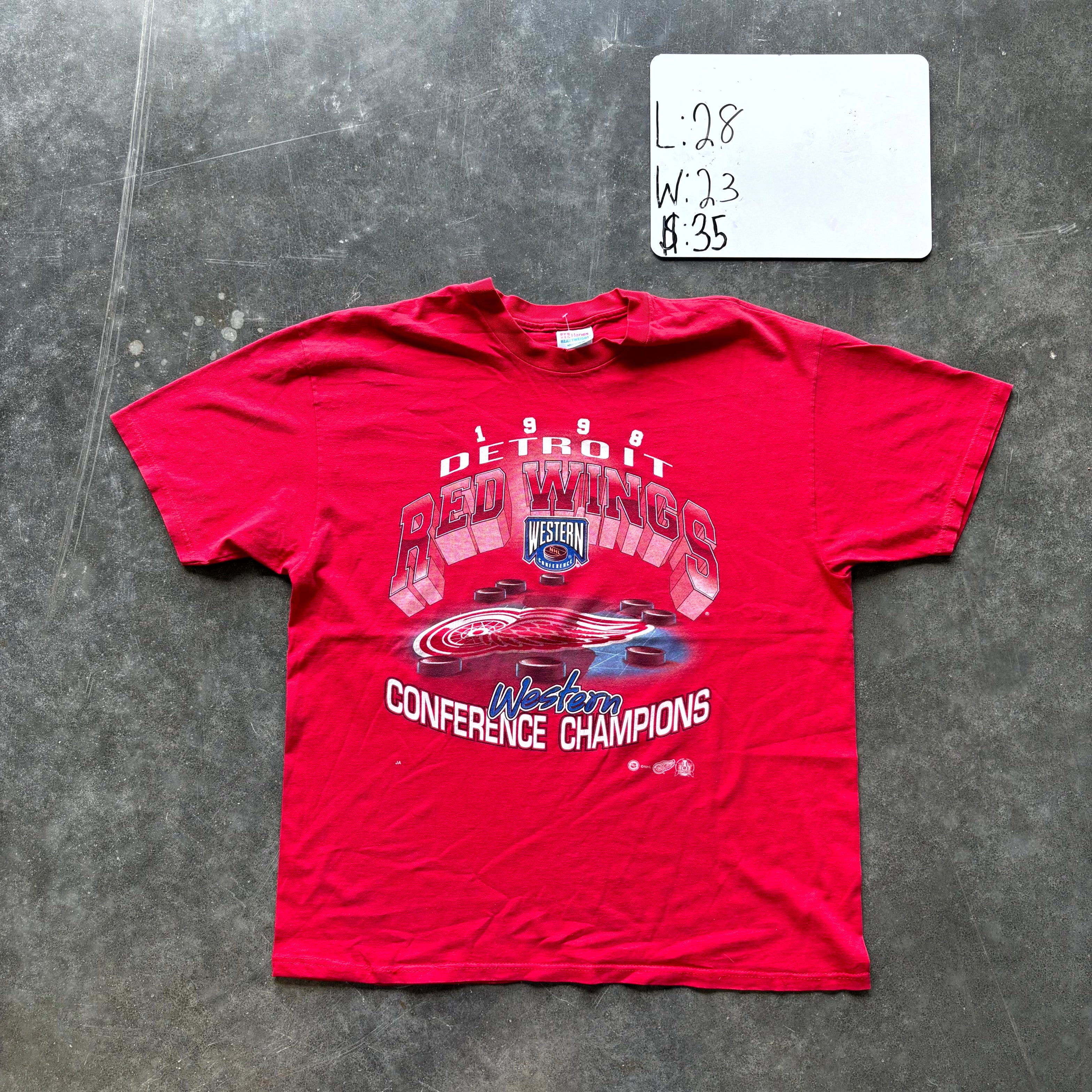 1998 Detroit Red Wings Western Conference Champions Graphic Tee (XL)