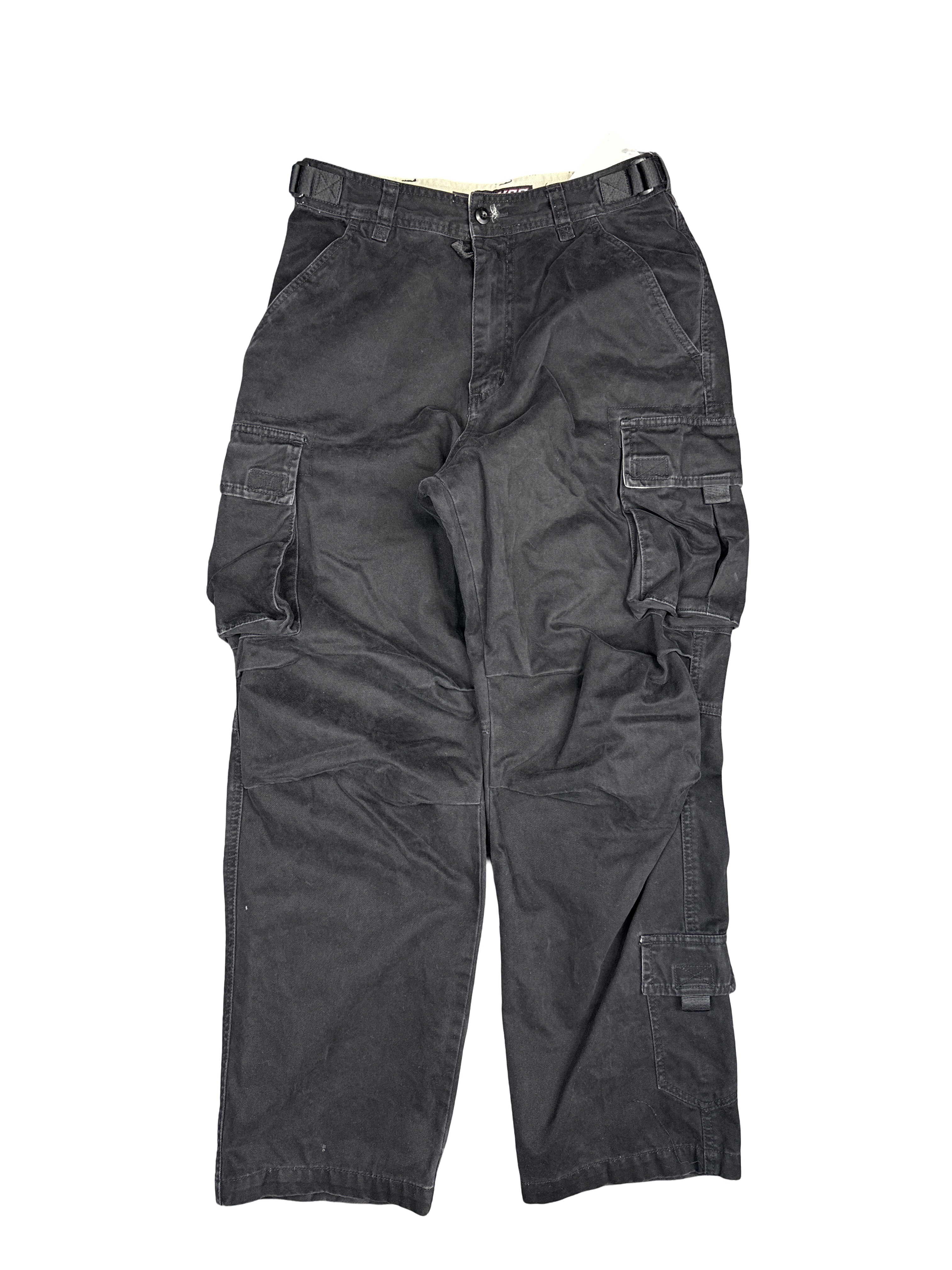 Y2K Plugg Worldwide Black Cargo Pants (29x30)